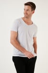 Buratti Pamuklu Slim Fit V Yaka Basic Erkek T Shirt 5412001 AÇIK GRİ
