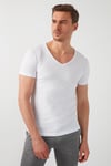 Buratti Pamuklu Slim Fit V Yaka Basic Erkek T Shirt 5412001 BEYAZ
