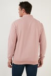 Buratti Pamuklu Slim Fit Yarım Fermuarlı Dik Yaka Erkek Sweat 5905400 PUDRA