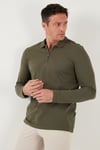 Buratti Pamuklu Slim Fit Yarım Fermuarlı Polo Yaka Erkek Sweat 5903010 HAKİ