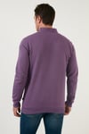Buratti Pamuklu Slim Fit Yarım Fermuarlı Dik Yaka Erkek Sweat 5905400 MOR