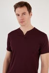 Buratti Pamuklu V Yaka Regular Fit Erkek T Shirt 5902122 VİŞNE