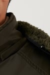 Buratti Peluş Astarlı Çıkarılabilir Kapüşonlu Regular Fit Erkek Mont 5855018 HAKİ