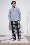 Buratti Regular Fit Bisiklet Yaka Kışlık Yumuşak Dokulu Polar Erkek Pijama Takımı 6096100 GRİ