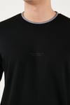 Buratti Regular Fit Bisiklet Yaka OYSHO Kumaş Erkek T Shirt 5904091 SİYAH