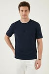 Buratti Regular Fit Bisiklet Yaka OYSHO Kumaş Erkek T Shirt 5904091 İNDİGO