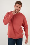 Buratti Regular Fit Bisiklet Yaka Pamuklu İçi Tüylü Yumuşak Şardonlu Erkek Sweat 5905255 KİREMİT