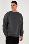 Buratti Regular Fit Bisiklet Yaka Pamuklu İçi Tüylü Yumuşak Şardonlu Erkek Sweat 5905255 ANTRASİT