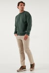 Buratti Regular Fit Bisiklet Yaka Pamuklu İçi Tüylü Yumuşak Şardonlu Erkek Sweat 5905255 NEFTİ