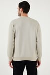 Buratti Regular Fit Bisiklet Yaka Pamuklu İçi Tüylü Yumuşak Şardonlu Erkek Sweat 5905255 KREM