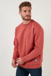 Buratti Regular Fit Bisiklet Yaka Pamuklu İçi Tüylü Yumuşak Şardonlu Erkek Sweat 5905255 KİREMİT