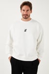 Buratti Regular Fit Bisiklet Yaka Pamuklu İçi Tüylü Yumuşak Şardonlu Erkek Sweat 5905405 EKRU