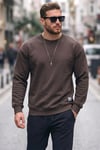 Buratti Regular Fit Bisiklet Yaka Pamuklu İçi Tüylü Yumuşak Şardonlu Erkek Sweat 5905255 KOYU KAHVE