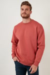 Buratti Regular Fit Bisiklet Yaka Pamuklu İçi Tüylü Yumuşak Şardonlu Erkek Sweat 5905255 KİREMİT