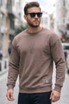 Buratti Regular Fit Bisiklet Yaka Pamuklu İçi Tüylü Yumuşak Şardonlu Erkek Sweat 5905255 SÜTLÜ KAHVE
