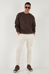 Buratti Regular Fit Bisiklet Yaka Pamuklu İçi Tüylü Yumuşak Şardonlu Erkek Sweat 5905255 KOYU KAHVE