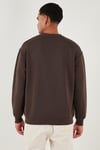 Buratti Regular Fit Bisiklet Yaka Pamuklu İçi Tüylü Yumuşak Şardonlu Erkek Sweat 5905255 KOYU KAHVE