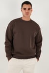Buratti Regular Fit Bisiklet Yaka Şardonlu 2'li Paket Erkek Sweat 5905255S2 Koyu Kahve-Koyu Kahve