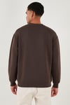 Buratti Regular Fit Bisiklet Yaka Şardonlu 2'li Paket Erkek Sweat 5905255S2 Koyu Kahve-Koyu Kahve