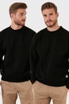 Buratti Regular Fit Bisiklet Yaka Şardonlu 2'li Paket Erkek Sweat 5905255S2 SİYAH-SİYAH