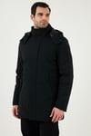 Buratti Regular Fit Çıkarılabilir Kapüşonlu Erkek Mont 497SENATOR SİYAH