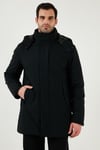 Buratti Regular Fit Çıkarılabilir Kapüşonlu Erkek Mont 497SENATOR SİYAH