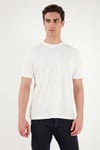 Buratti Regular Fit Çizgili Dokulu Bisiklet Yaka Erkek T Shirt 5904023 BEYAZ