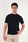 Buratti Regular Fit Çizgili Dokulu Bisiklet Yaka Erkek T Shirt 5904023 SİYAH