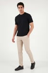 Buratti Regular Fit Çizgili Dokulu Bisiklet Yaka Erkek T Shirt 5904023 SİYAH