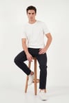 Buratti Regular Fit Çizgili Dokulu Bisiklet Yaka Erkek T Shirt 5904023 BEYAZ