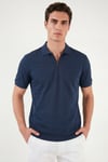 Buratti Regular Fit Fermuarlı Erkek Polo T Shirt 5904069 İNDİGO