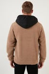 Buratti Regular Fit Fermuarlı Kapüşonlu Polar Erkek Hırka 5909005 VİZON