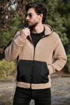 Buratti Regular Fit Fermuarlı Kapüşonlu Polar Erkek Hırka 5909005 VİZON