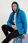 Buratti Regular Fit Kapüşonlu Fermuarlı İçi Tüylü Yumuşak Şardonlu Kışlık Erkek Sweat 5905340 Deniz Mavi