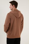 Buratti Regular Fit Kapüşonlu Fermuarlı İçi Tüylü Yumuşak Şardonlu Kışlık Erkek Sweat 5905340 SÜTLÜ KAHVE