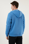 Buratti Regular Fit Kapüşonlu Fermuarlı İçi Tüylü Yumuşak Şardonlu Kışlık Erkek Sweat 5905340 KOYU MAVİ