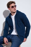 Buratti Regular Fit Kapüşonlu Fermuarlı İçi Tüylü Yumuşak Şardonlu Kışlık Erkek Sweat 5905340 İNDİGO