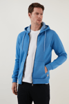Buratti Regular Fit Kapüşonlu Fermuarlı İçi Tüylü Yumuşak Şardonlu Kışlık Erkek Sweat 5905340 KOYU MAVİ