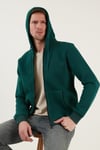 Buratti Regular Fit Kapüşonlu Fermuarlı İçi Tüylü Yumuşak Şardonlu Kışlık Erkek Sweat 5905340 HUNTER
