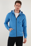 Buratti Regular Fit Kapüşonlu Fermuarlı İçi Tüylü Yumuşak Şardonlu Kışlık Erkek Sweat 5905340 KOYU MAVİ