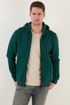 Buratti Regular Fit Kapüşonlu Fermuarlı İçi Tüylü Yumuşak Şardonlu Kışlık Erkek Sweat 5905340 HUNTER