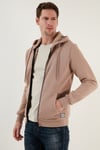 Buratti Regular Fit Kapüşonlu Fermuarlı İçi Tüylü Yumuşak Şardonlu Kışlık Erkek Sweat 5905340 KOYU BEJ