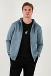 Buratti Regular Fit Kapüşonlu Fermuarlı İçi Tüylü Yumuşak Şardonlu Kışlık Erkek Sweat 5905340 KOYU GRİ
