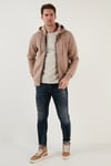 Buratti Regular Fit Kapüşonlu Fermuarlı İçi Tüylü Yumuşak Şardonlu Kışlık Erkek Sweat 5905340 KOYU BEJ