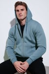 Buratti Regular Fit Kapüşonlu Fermuarlı İçi Tüylü Yumuşak Şardonlu Kışlık Erkek Sweat 5905340 KOYU GRİ
