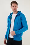 Buratti Regular Fit Kapüşonlu Fermuarlı İçi Tüylü Yumuşak Şardonlu Kışlık Erkek Sweat 5905340 Deniz Mavi