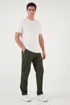 Buratti Regular Fit Normal Bel Düz Paça Trekking ve Kargo Erkek Pantolon 693158 HAKİ
