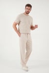 Buratti Regular Fit Normal Bel Düz Paça Erkek Pantolon 6689255 TAŞ