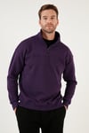 Buratti Regular Fit Pamuklu İçi Tüylü Yumuşak Şardonlu Kışlık Erkek Sweat 59053431 MOR