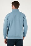 Buratti Regular Fit Pamuklu İçi Tüylü Yumuşak Şardonlu Kışlık Erkek Sweat 59053431 MAVİ